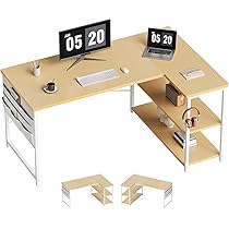 Amazon | YeTom l字デスク ゲーミングデスク 机 デスク 右棚左棚 幅